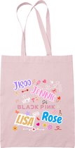 K-POP Totebag Pink - Fan Merch BlackPink - Jennie Jisoo Rose en Lisa - Black Pink boodschappentas icons Roze