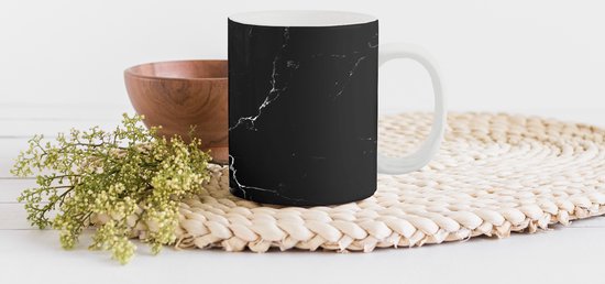 Mug - Mug à café - Marbre - Zwart - Wit - Texture - Aspect marbre - Mugs - 350 ML - Tasse - Tasses à café - Tasse à thé - Décoration Sinterklaas - Cadeaux pour enfants - Chaussures cadeaux Sinterklaas