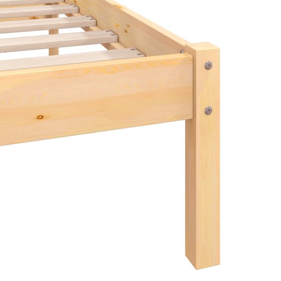 The Living Store Cadre de lit en bois de pin massif 140x200 cm - Cadre de lit - Cadre de lit - Cadre de lit - Cadres de lit - Lit - Lits - Lit simple - Lits simples - Lit simple