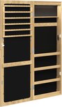 Sieradenkast met spiegel wandgemonteerd 30x8,5x106 cm zwart