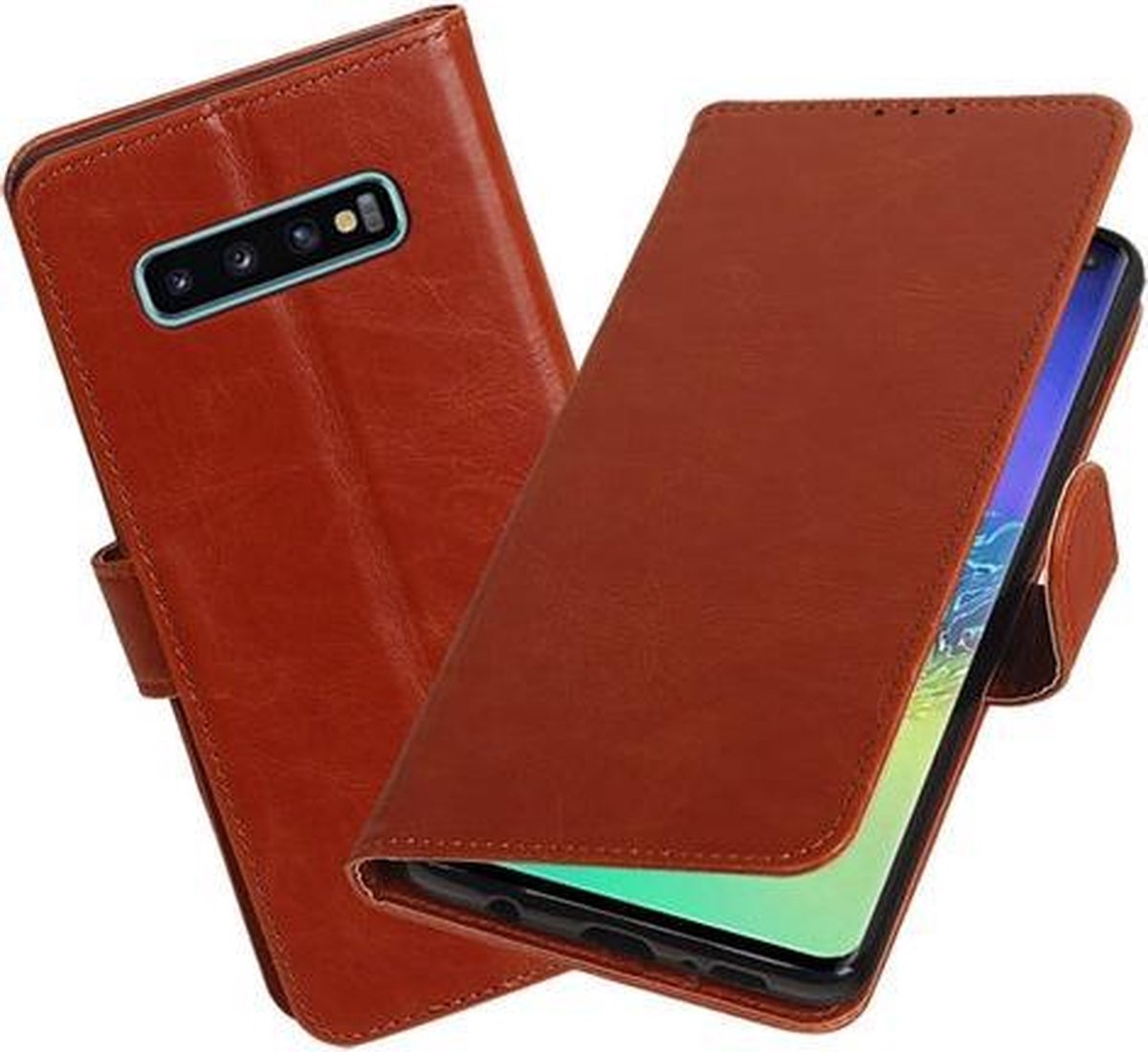 Motief Bookstyle Hoesje voor Samsung Galaxy S10 Plus Bruin