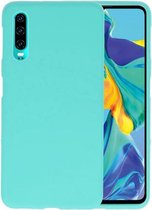 Bestcases Color Telefoonhoesje - Backcover Hoesje - Siliconen Case Back Cover voor Huawei P30 - Turquoise