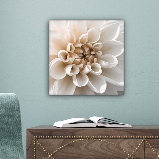 Peinture sur toile 20x20 cm - Décoration murale Fleurs - Wit - Nature - Décoration murale murale salon - Décoration chambre - Accessoires de chambre - Peintures