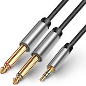 VIKEFON - 3.5mm jack to 2x 6.3mm jack audio kabel 3 meter