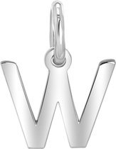 Zilveren hanger alfabet - W