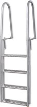 The Living Store Dock ladder - 4 treden - Aluminium - 57 x 50 x 167 cm (B x D x H) - 100 kg