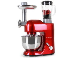 Klarstein Knetmaschine keukenmachine met Fleischwolf, 1800W Teigmaschine klein, 6 standen, Schneebesen - & Knethaken, planetair , roermachine met Mixer, keukenmachines met 5L kom - Rührmaschine - Planeetmenger - Food Processor