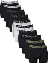 Vinnie-G Boxers Value Pack - 10 pièces - Noir/Vert forêt/Gris - Taille M - Sous-vêtements pour hommes - Geen étiquettes irritantes - Sous-vêtements pour hommes en Katoen