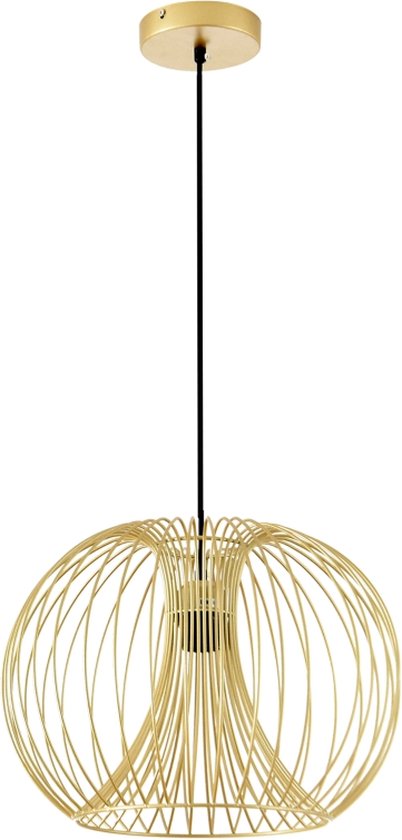 Hanglamp - Hanglampen eetkamer - Lampenkappen hanglampen - Plafondlampen - Staal - Goud - Ø 37 x 150 h cm