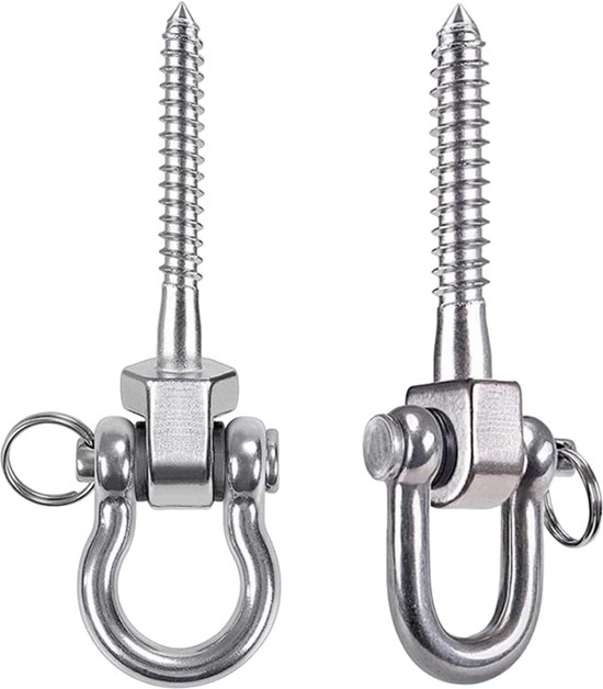 Paire De Crochets Pour Balançoire - 10 Cm De Diamètre - Pour Bois Rond - Marque Loggyland - Argent