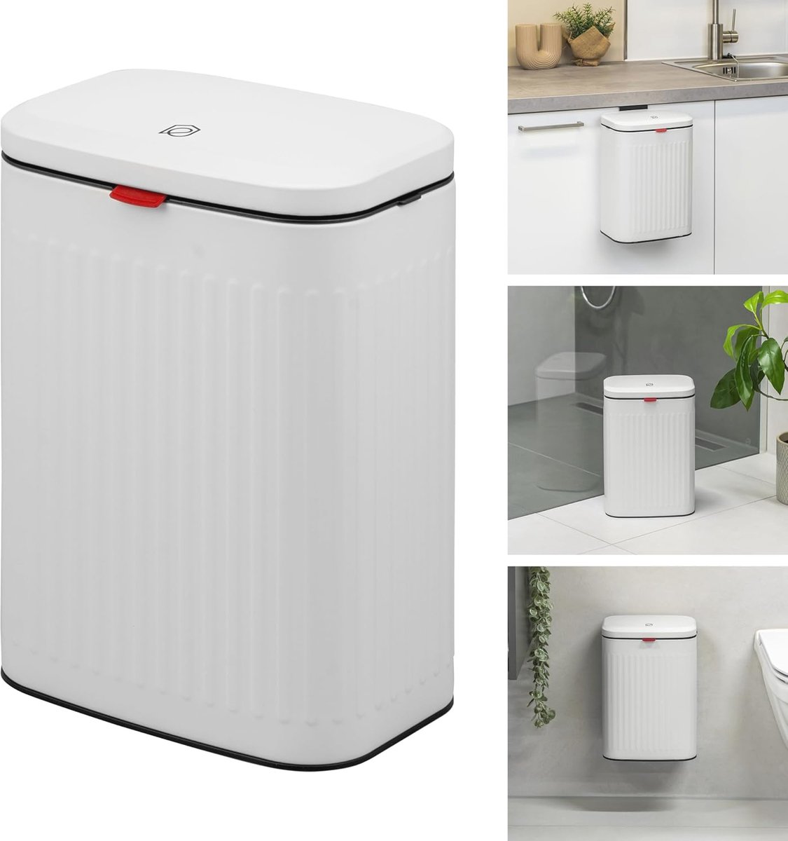 Goedkoopste Grote afvalemmer 8 liter met schuifdeksel voor keuken en badkamer - veelzijdig en elegant