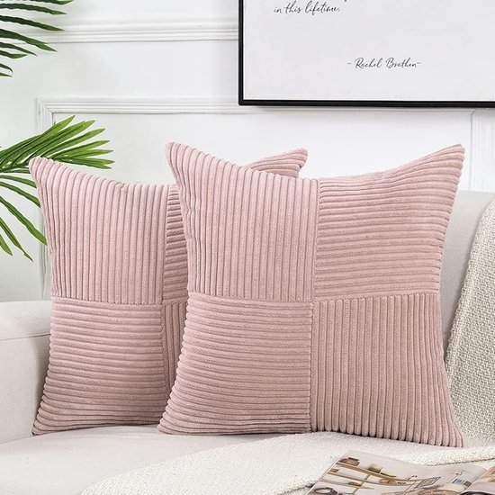 Set van 2 sierkussens MALVA Fluweel 45 x 45 cm Roze bloempatroon