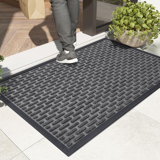 Wash Dry Deurmat, Cool Grey 120x180 cm, binnen en buiten, wasbaar : wash dry