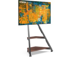 Mobiele TV-standaard op Wielen met 2 Planken voor 32-65 inch