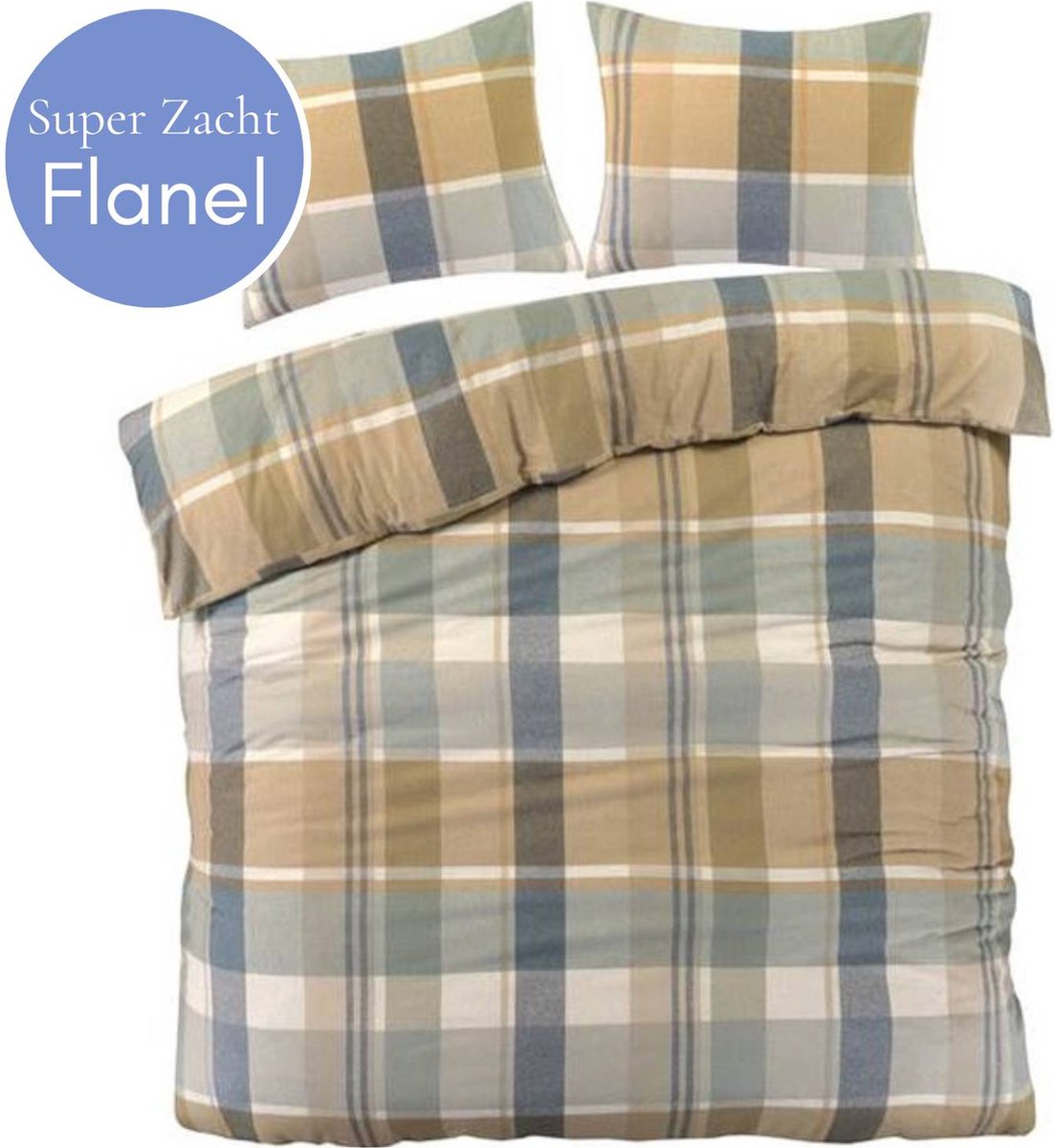 Droomtextiel Flanel Dekbedovertrek Graz - 200x200/220 cm - Super Zacht