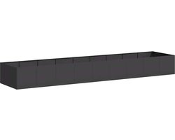 vidaXL - Plantenbak - 360x80x40 - cm - staal - zwart