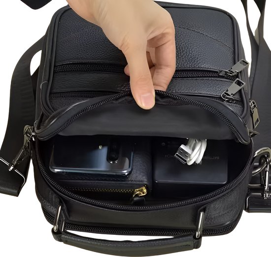 WoYoW® - Sac bandoulière en cuir pour homme - Sacs messagers - Sacs à main - Cuir véritable - Tablette - Bandoulière - Office - Café