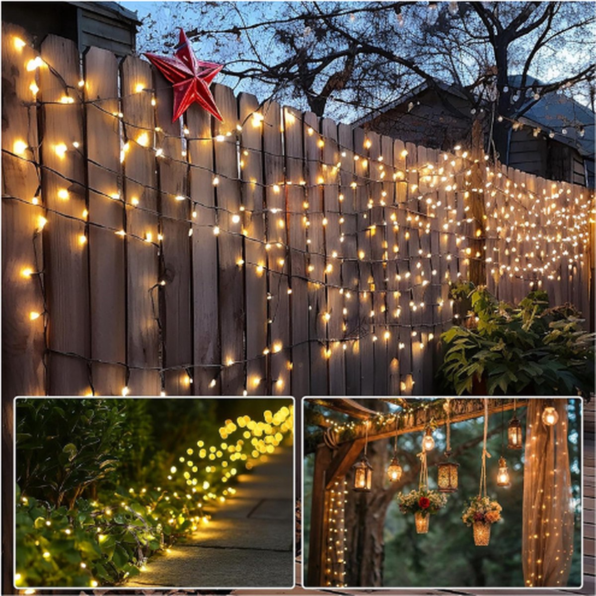 Lichtsnoer Voor De Kerstboom, 300 Leds, 30 M, 8 Modi, Met Geheugenfunctie, Warmwitte Led Lichtketting Waterdicht Met Stekker Voor Buiten En Binnen Voor Kerstmis Feest Bruiloft