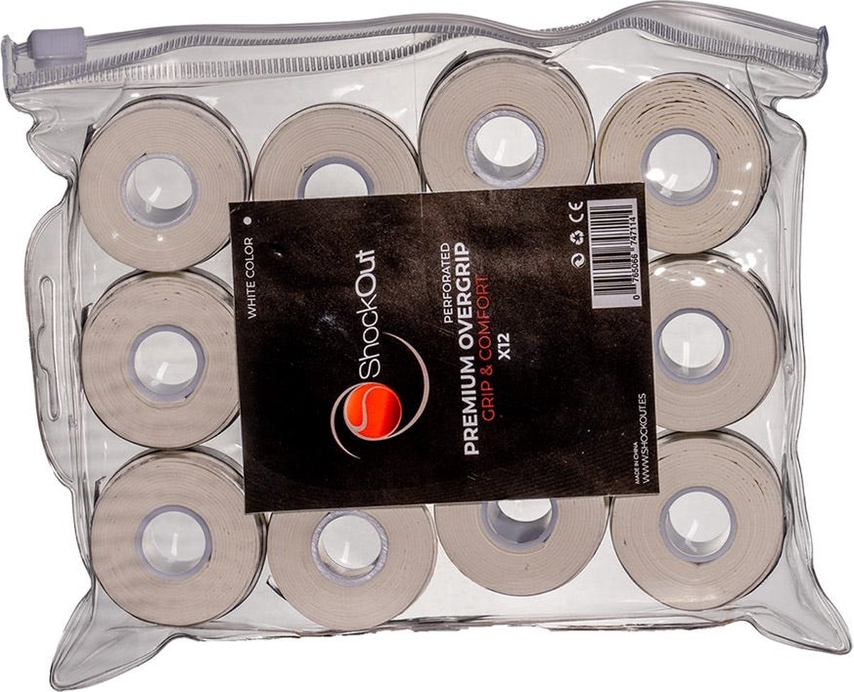 Shockout X12 Premium White Perforated Overgrip Bag