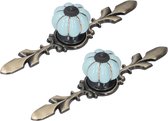 Boutons d'armoire en forme de citrouille en céramique, paquet de 2 pour armoires de cuisine, tiroirs, commode, Blauw