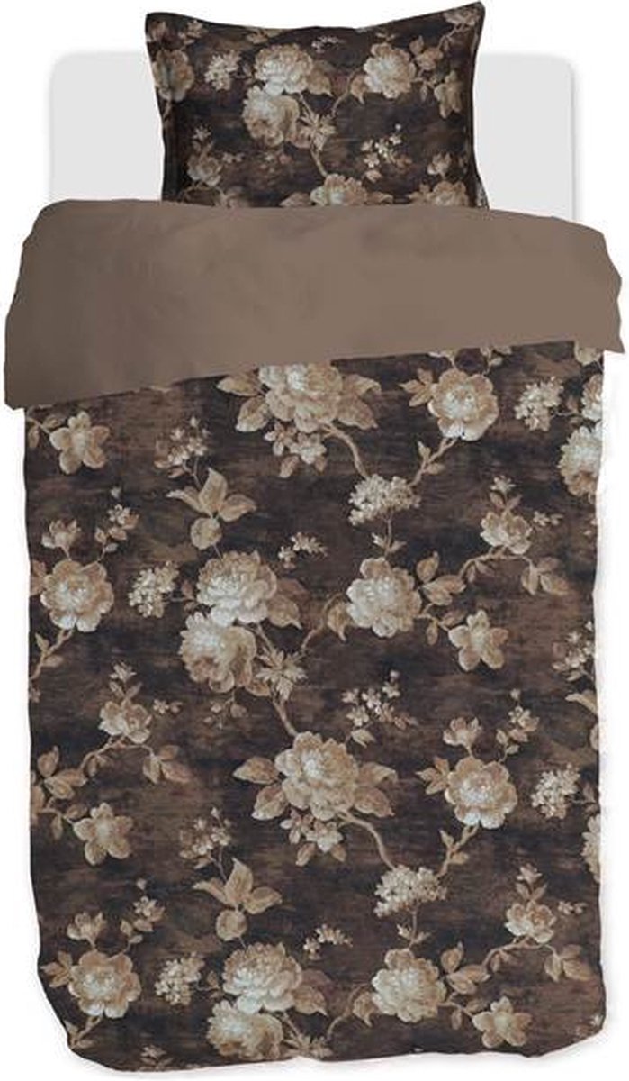 M.M Linen Desdemona Dekbedovertrek - Eenpersoons - 140x200/220 cm - Bruin