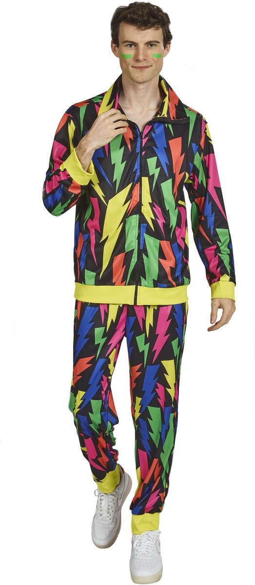 Kostuum Training Neon Bliksem Man - Maat 54 (L/XL)
