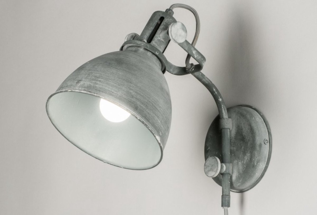 Lumidora Wandlamp 72888 - Voor binnen - ETAL - E27 - Grijs - Betongrijs - Metaal