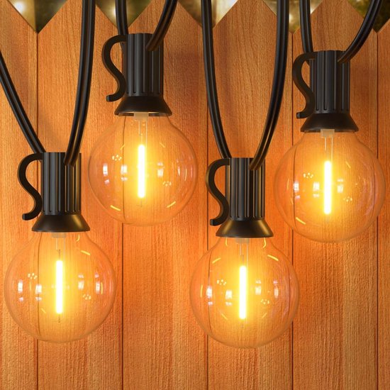 Outdoor String Lights Mains Power, Festoon Lights 35FT G40 25 3 LED Pendant Lights, IP44 Waterproof Indoor/Outdoor for Patio Patio Outdoor Garden, Christmas, Party, Wedding Decoration Lights