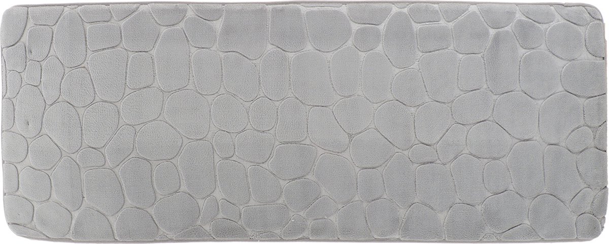 Tendance Badmat Pebble - Memory Foam - extra lang - lichtgrijs - 45 x 120 cm - antislip - badkamer