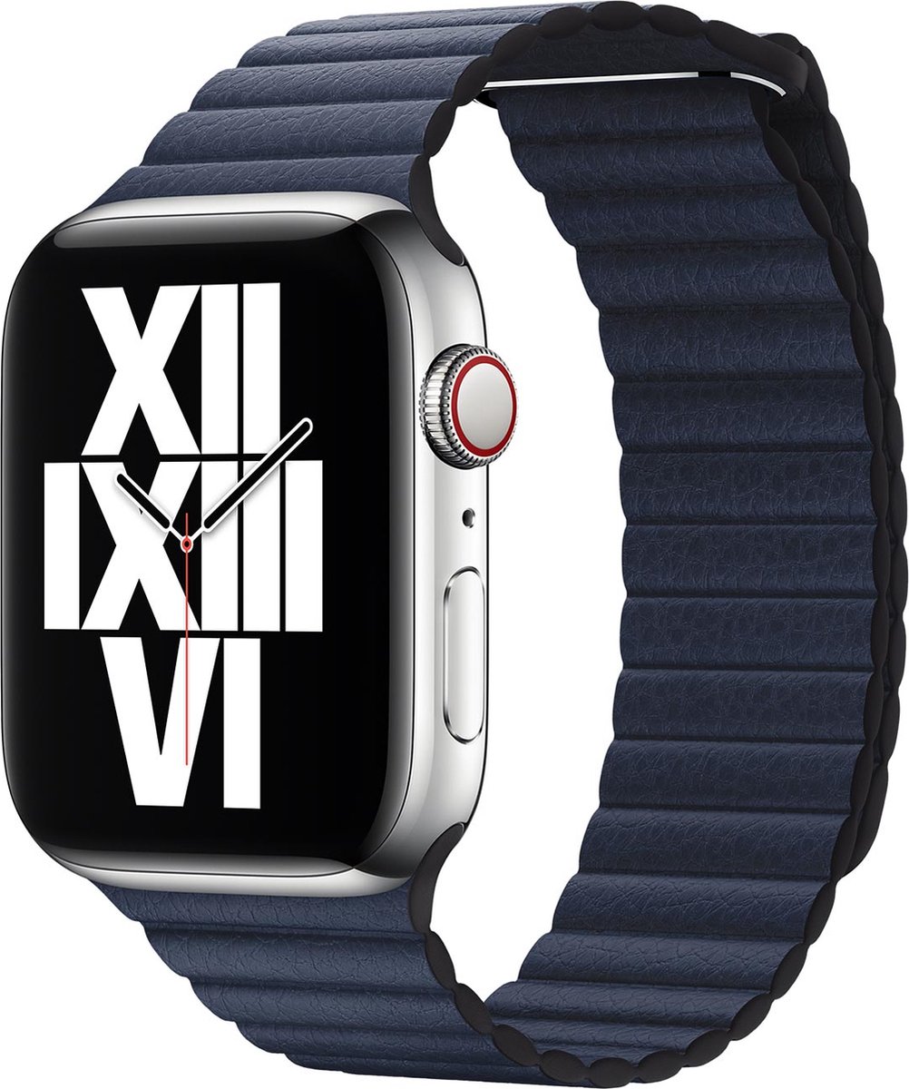 Apple Watch Leather Loop - 44mm - Diver Blue - Medium - voor Apple Watch SE/5/6
