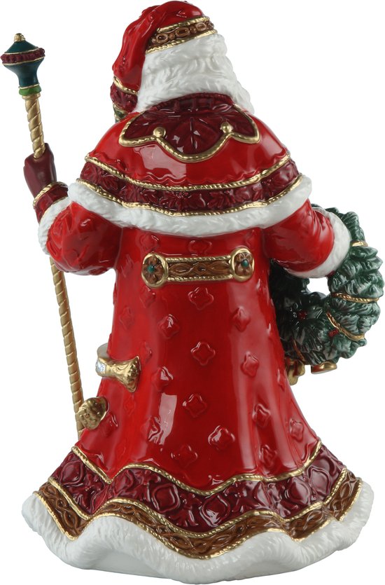 Figurine Goebel Père Noël Avec Couronne - Déco De Noël En Faïence Multicolore - Modèle 51001551