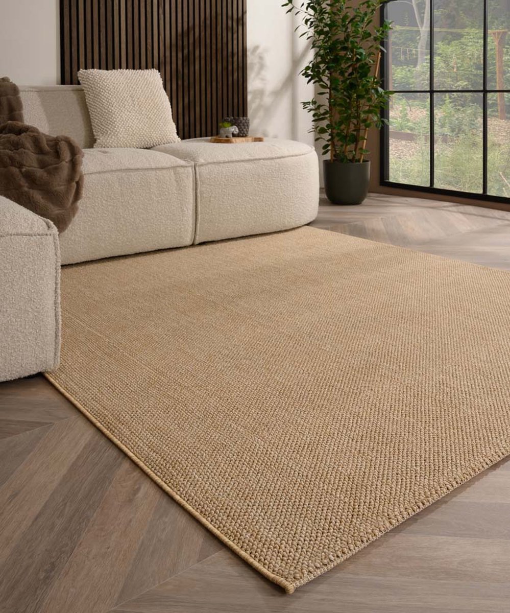 Laagpolig vloerkleed - Loom beige 200x290 cm