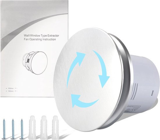 Jopassy Badkamerventilator, 100 mm diameter, afvoerventilator, wandventilator, stille Jopassy Badkamerventilator, 100 mm diameter, afvoerventilator, wandventilator, stille
