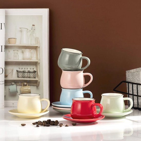 Winlauyet 6er-Set 300ml hochwertiger Keramik Schalen - Ideal für Eis, Desserts, Snacks und mehr