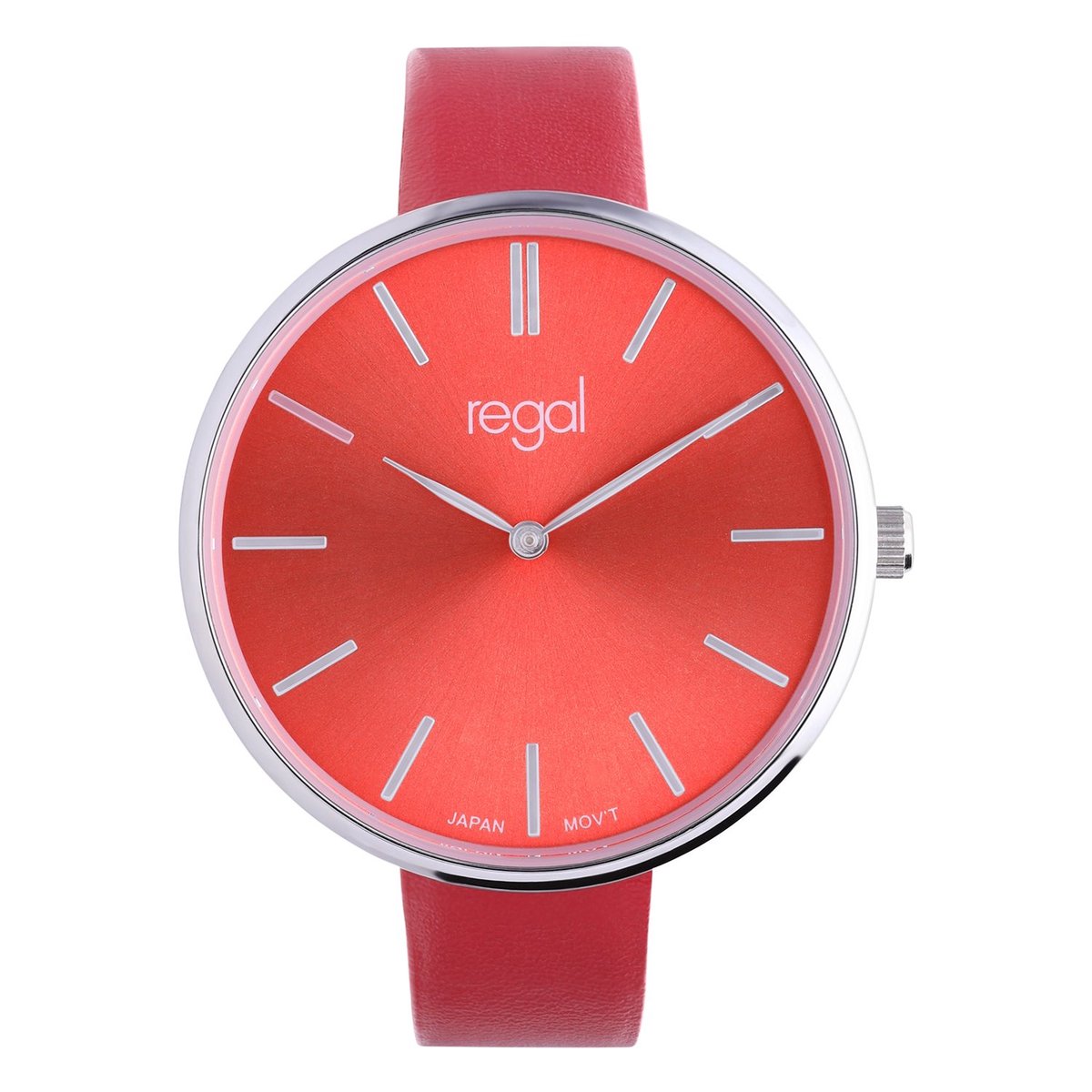 Lucardi Dames Regal dames horloge met rode band - Horloge - PU leer - Rood - 37.80 mm
