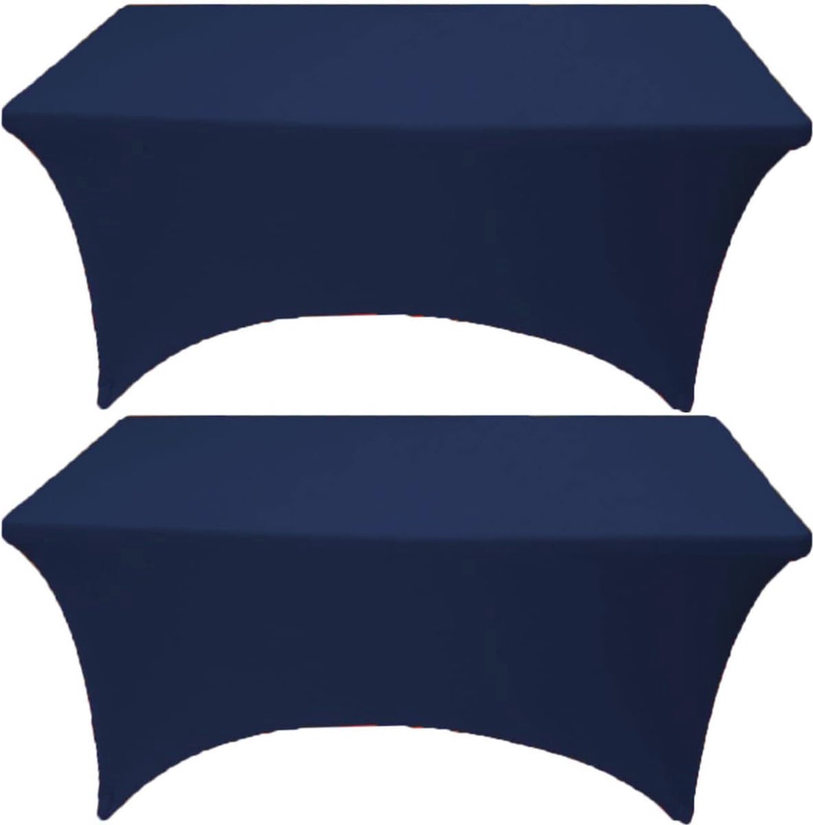 Stretch Tafelkleed 2 Stuks - 6FT Marineblauw Rechthoekig Voor Bruiloften en Evenementen