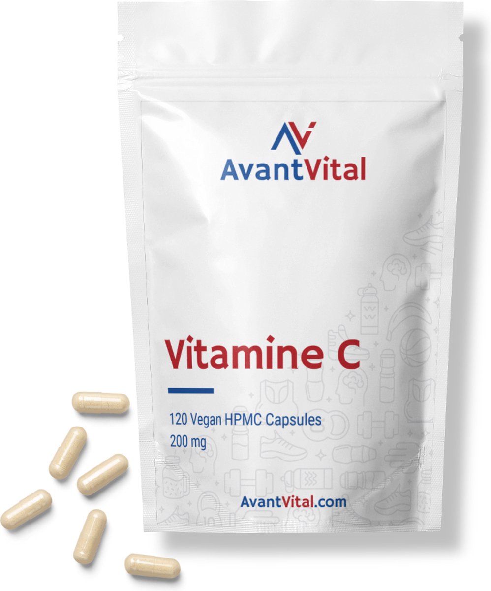 Goedkoopste Vitamine C - 250 mg - 120 Vegan Capsules - AvantVital - Voedingssupplementen
