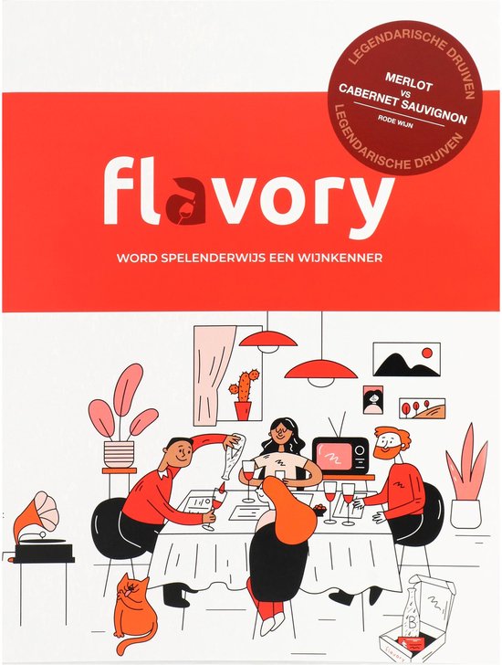 FLAVORY Wijnspel - Gezelschapsspel voor Volwassenen - Rode Wijnproeverij voor Beginners - Merlot of Cabernet Sauvignon - 2-6 Spelers - Wijn Niet Inbegrepen