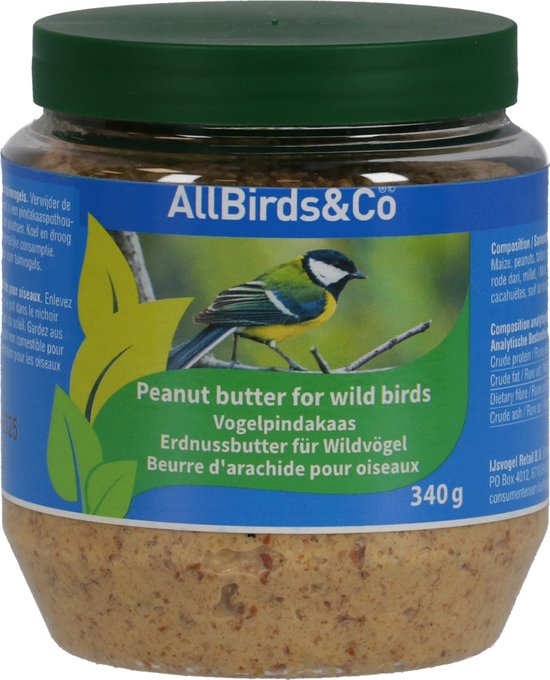 Allbirds&Co Vogelpindakaas - Tuinvogelvoer - 340 g