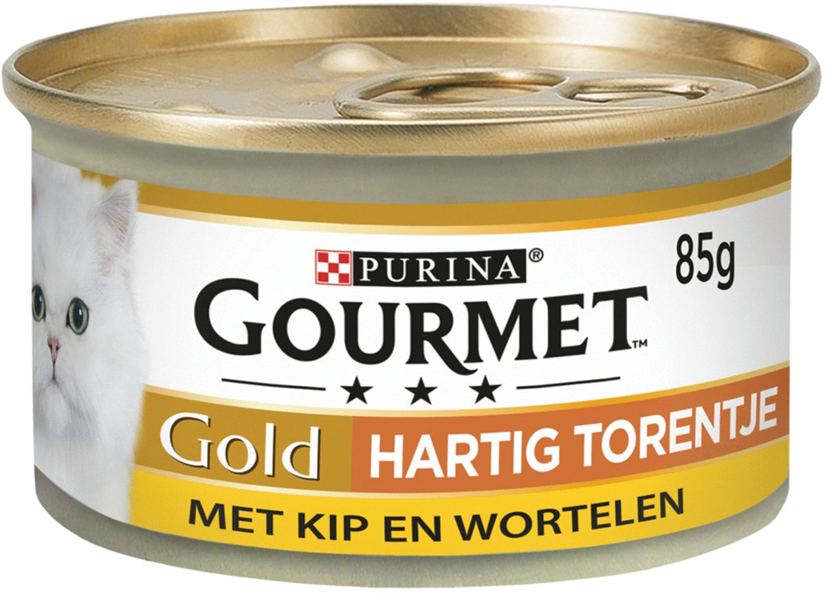 Gourmet Gold Hartig Torentje met kip en wortel natvoer kat (24x85 g) 24 x 85 g