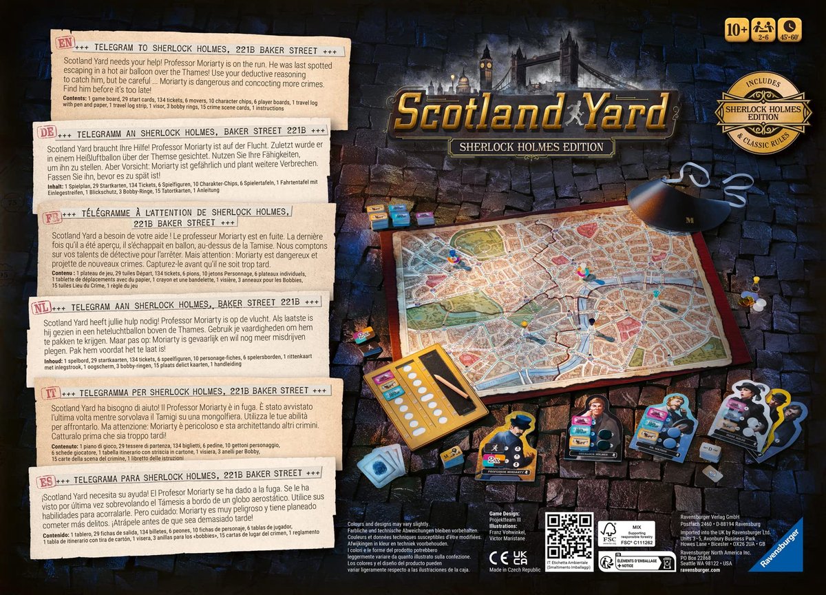 Ravensburger Scotland Yard Sherlock Holmes Editie - Bordspel — afbeelding 11