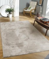 Bol.com Flycarpets Amalfi vloerkleed Beige - Hoogpolig wasbaar Fluffy en Zacht - 200x290 cm aanbieding