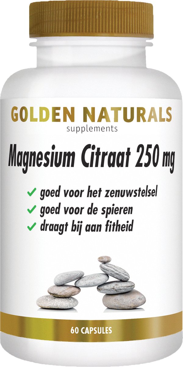 Goedkoopste Golden Naturals Magnesium Citraat 250mg (60 veganistische capsules