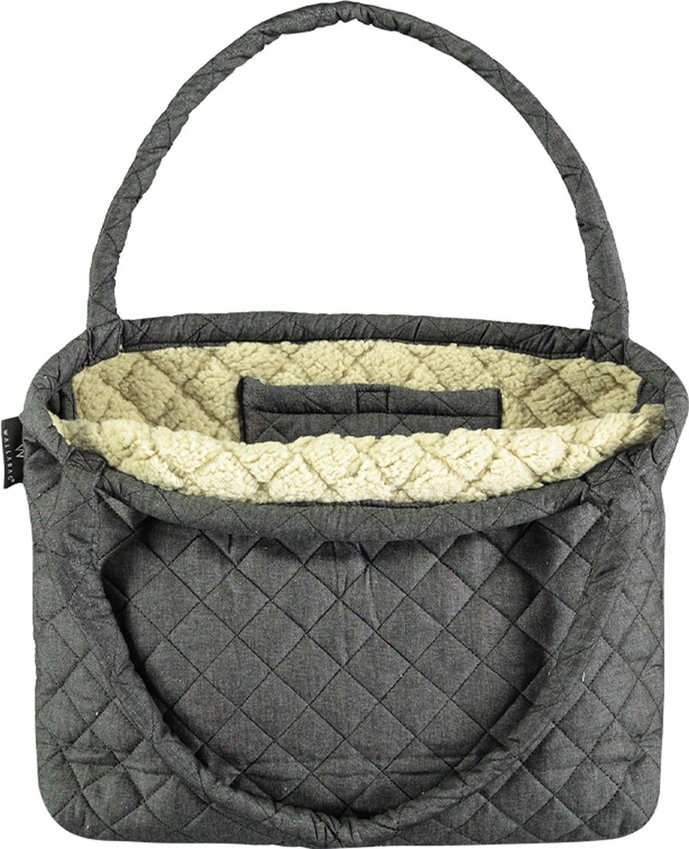 Wallabag - Tote Bag - Luiertas - Shopper - Mom Bag Denim Stepped Black – foto 4