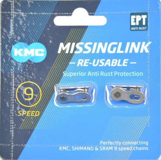 KMC Kettingschakel 9-speed - Anti-roest - Eenvoudige installatie - Zilver - 2 stuks van KMC — afbeelding 2