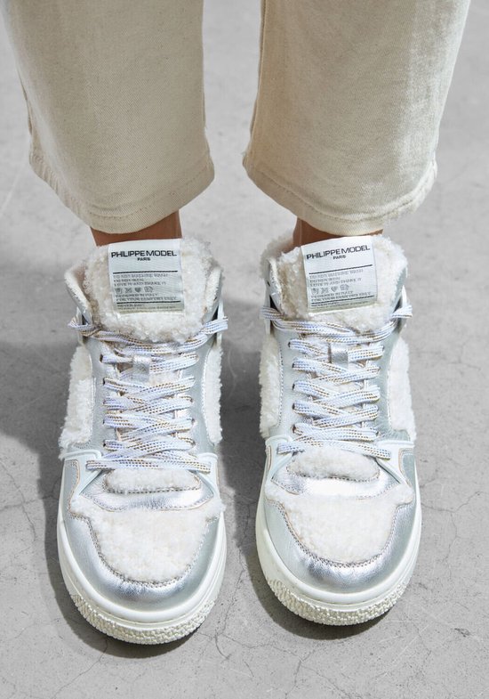 Philippe Model La Grande Mid Woman Sneakers - Leer - Dames - Wit - Maat 37