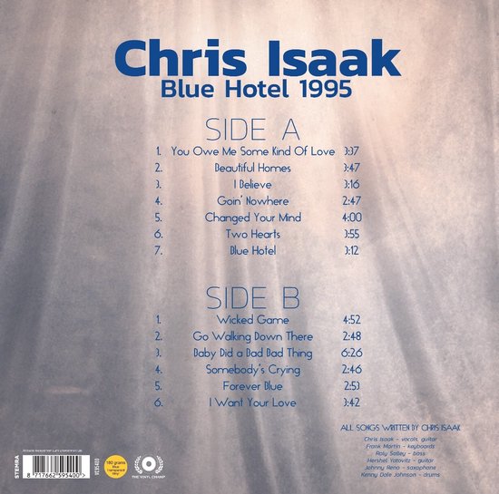 Chris Isaak Blue Hotel - Coloured Vinyl LP - Live-optreden 1995 | bol
