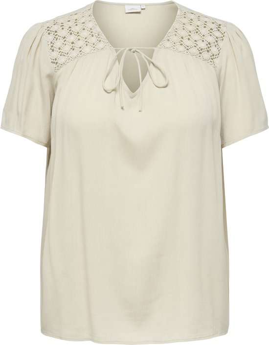 ONLY CARMAKOMA - CARSELASI LIFE SS V-NECK TOP WVN - Dames - T-shirts
