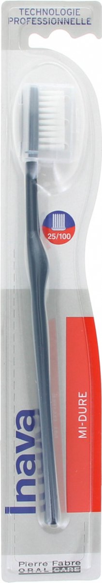 Inava Medium Tandenborstel 25/100 (Kleur : Grijs)