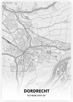 Dordrecht plattegrond - A4 poster - Tekening stijl